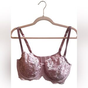 NWT Victoria's Secret Dream Angels Lace Balconette Bra Unlined Pink 38DD